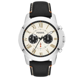 Uhrenarmband Fossil FS4919 Leder Schwarz 22mm